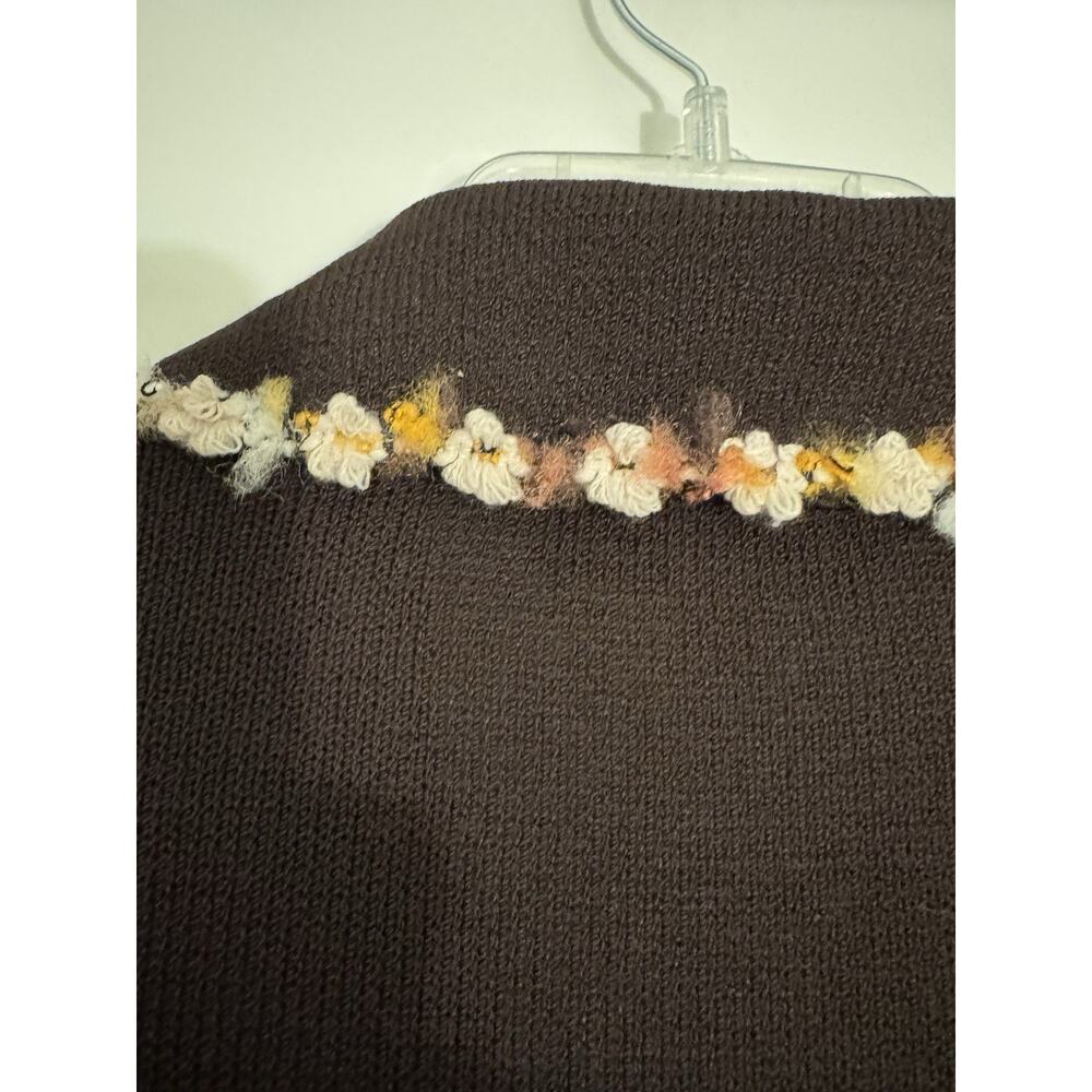 ST. JOHN Collection Knits Brown Jacket Sz 12 Multicolor Trim Office Wool Blend - Picture 5 of 11